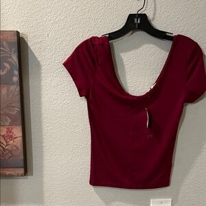 Express Deep Red Crop Top